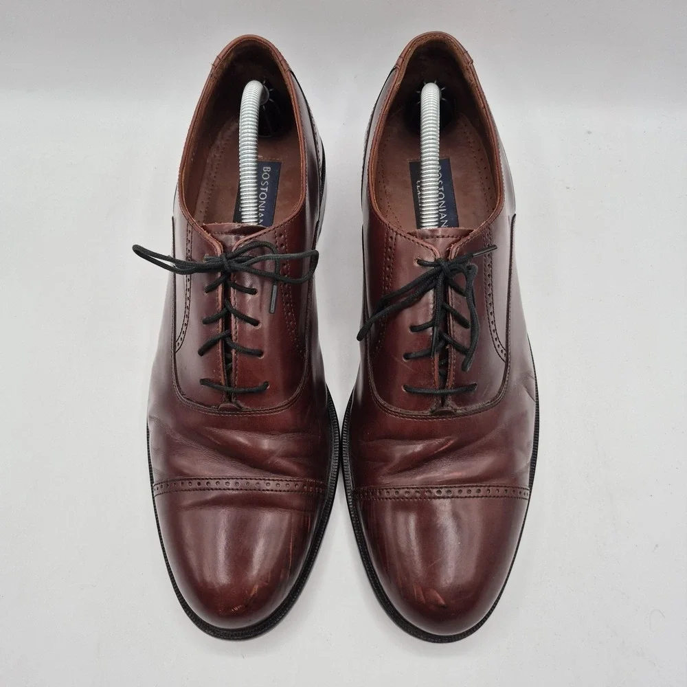 Bostonian Shoes Mens Size‎ 12 Brown Leather Cap Toe Oxford Dress Classics 20352